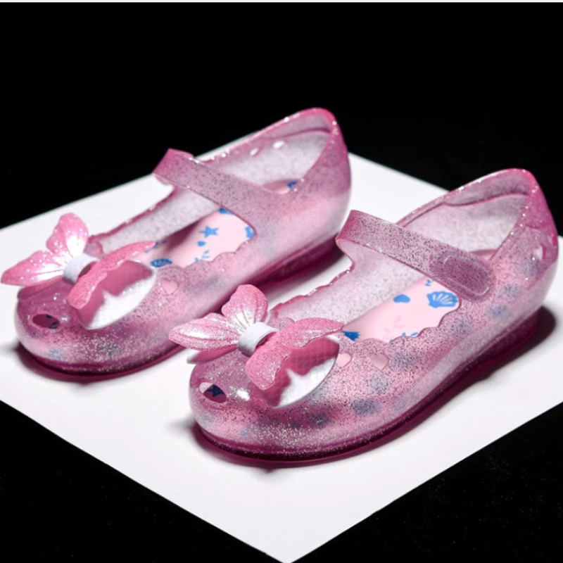 Girls Shoes 2024 Summer New Childrens Sandals Princess Shoes Bow Girl Sandal LED Flashing Light Shining Shoe Baby Walking Shoe