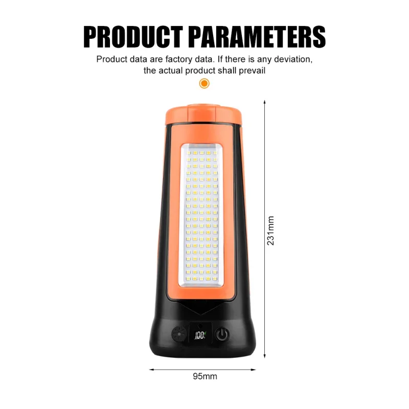 Outdoor camping light portable foldable three-page light camping supplies fishing work light emergency light led light