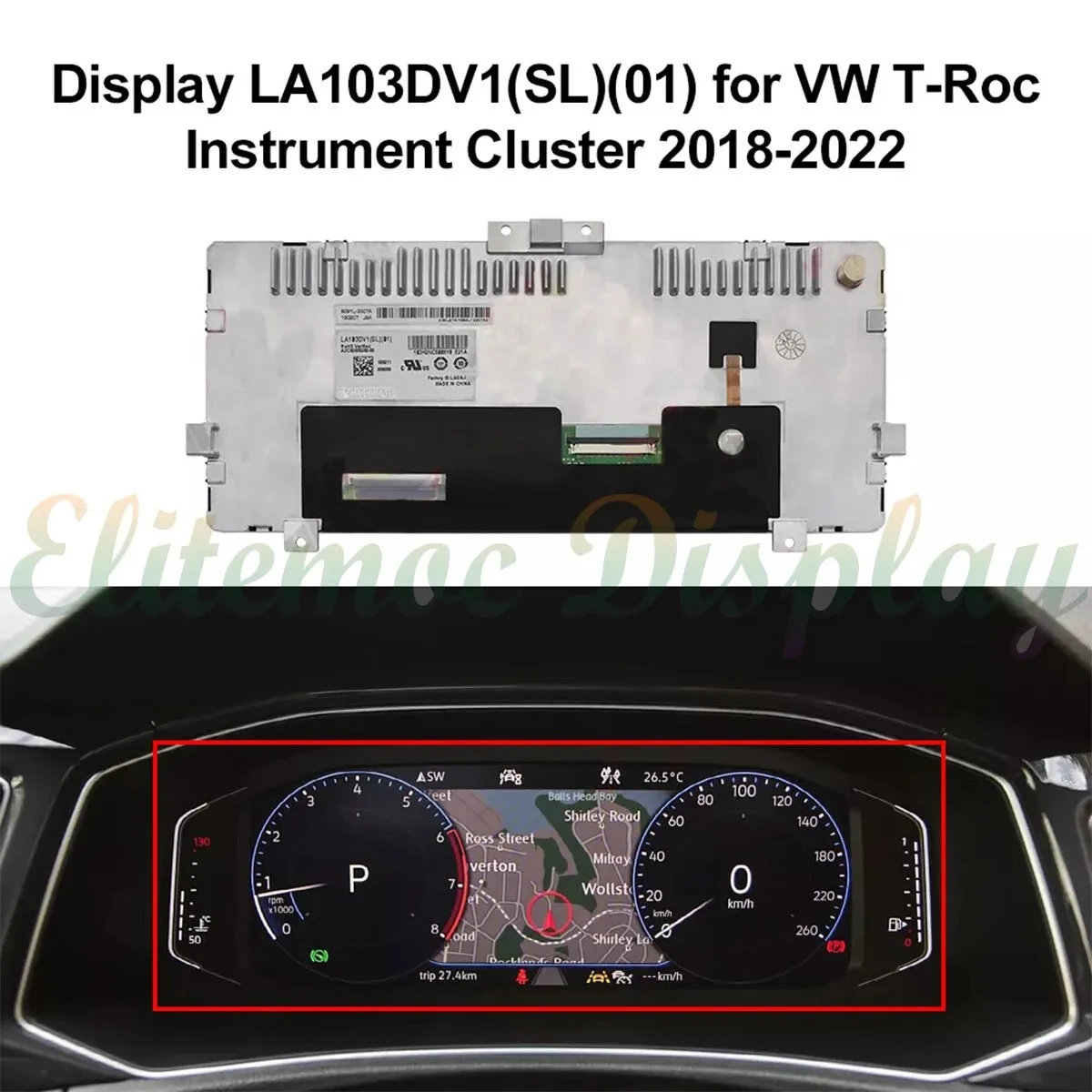 

Display For VW T-Roc 2018-2020 and Skoda Kodiaq 2020-2023 Instrument Cluster LA103DV1(SL)(01)