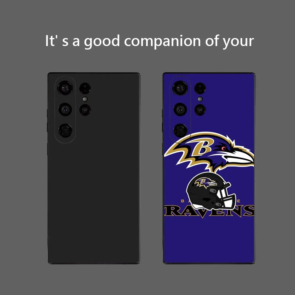 B-Baltimore R-Ravens-S Phone Case for Samsung Galaxy S25 Ultra S22 S23 S24 Ultra S21 S20 5G Protective Soft Silicone TPU Funda