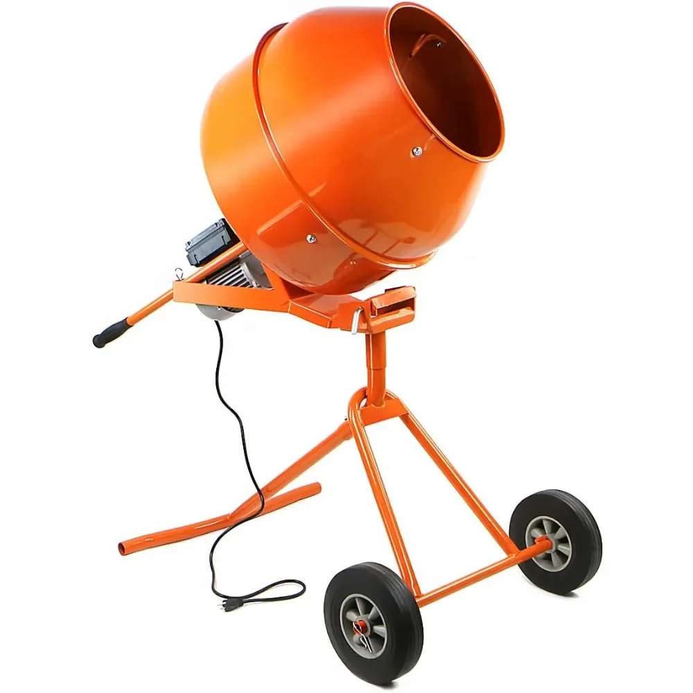 5.0 Cu. Ft. Cement Mixer 1/2hp Portable Electric Concrete Mortar Barrow Machine Cement Mixing Machine Mortar Stucco