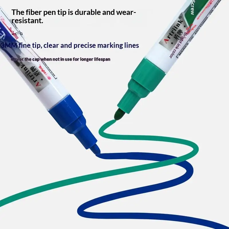 Screw Positioning Marker Pen Waterproof Quick Drying Permanent Marking Pen For Motorcycle Car Mechanical Maintenance Assembly.