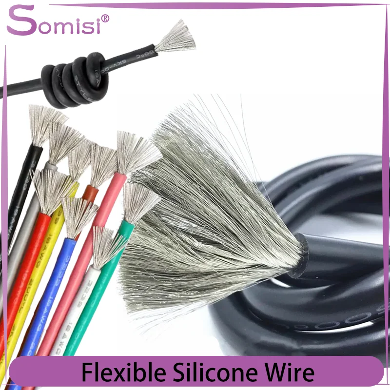 

5~50m Super Soft Silicone Power Cable30 28 26 24 22 20 18 16AWG Heat-resistant Flexible Copper Wire Car Battery Automotive Wire