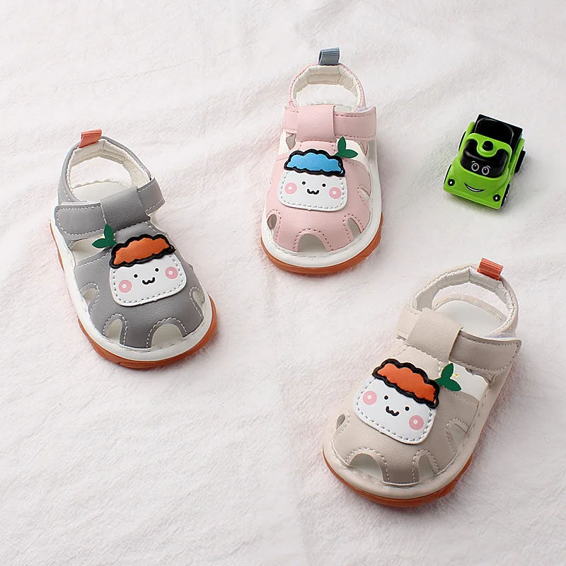 Summer New Whistle Boys Sandals0-1-2Year-Old Beef Tendon Bottom Squeaky Shoes Baby Girl Toddler Shoes