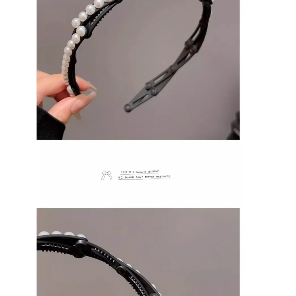 Versatile Rhinestone/Pearl Hair Hoop Hair Accessories Extendable Headbands Styling Tools Hairbands