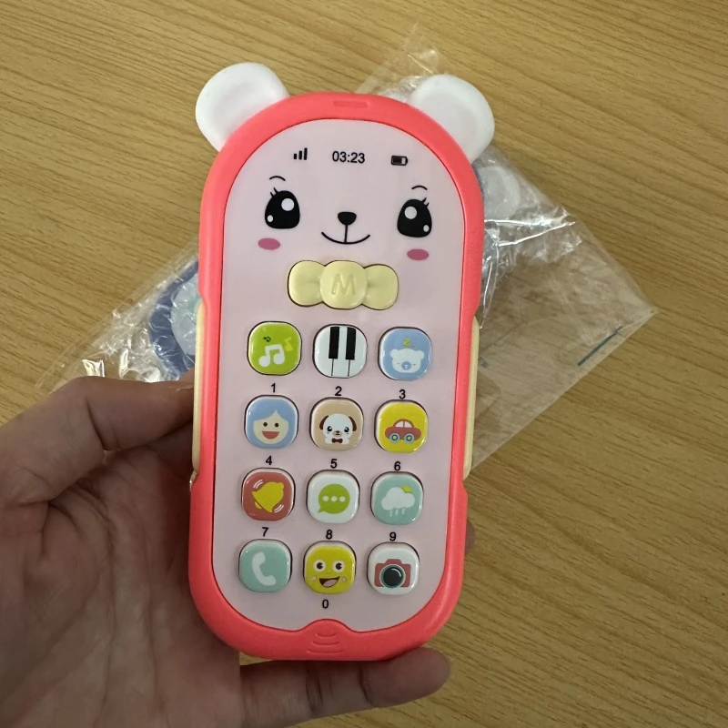 Brinquedo de plástico para bebês de 3 anos ou mais, telefone musical eletrônico, brinquedo de aprendizagem móvel com música e luzes