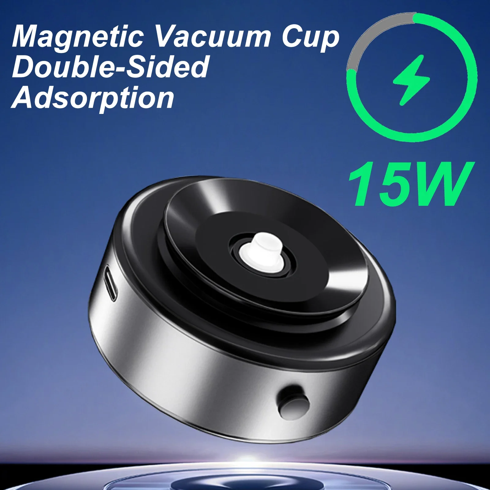 NEW 2 in 1 Magnetic Wireless Charger for iPhone 15 14 13 12 360° Rotation Double-Sided Adsorption Vacuum Cup Car Phone Holder