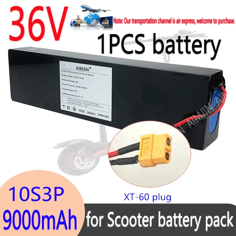 

New 36V1865010S3P 9.0Ah Rechargeable 18650Lithium Battery Pack 1000W Modified Power Bicycle Electric Vehicle with BMS xt60 plug