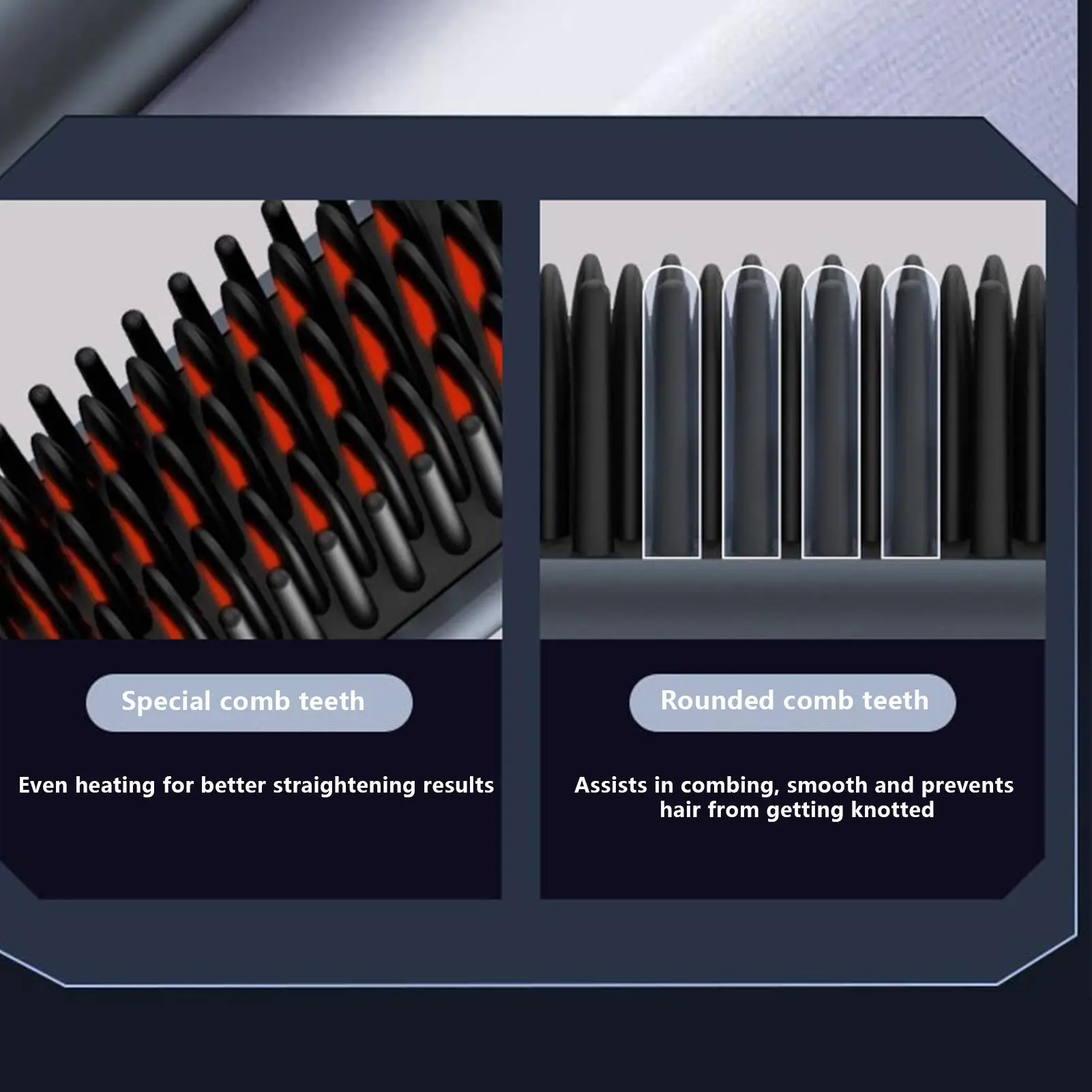 فرشاة فرد الشعر بقدرة 3600 مللي أمبير في الساعة، مشط استقامة لاسلكي للأيونات السالبة من الجيل الخامس، مشط منزلي غير تالف