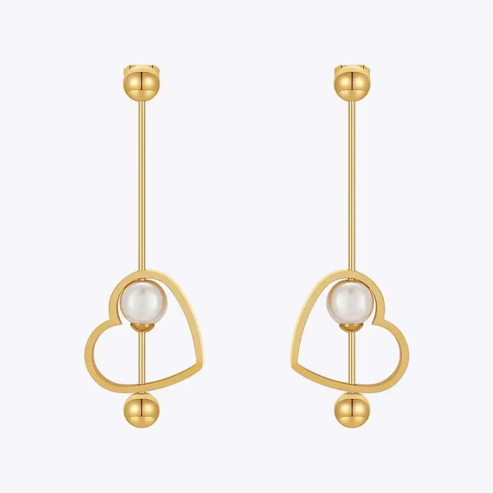 

ENFASHION 2023 New Pendientes Heart Drop Earrings For Women Trendy Gold Color Earrings Fashion Jewelry Everydaywear E231498