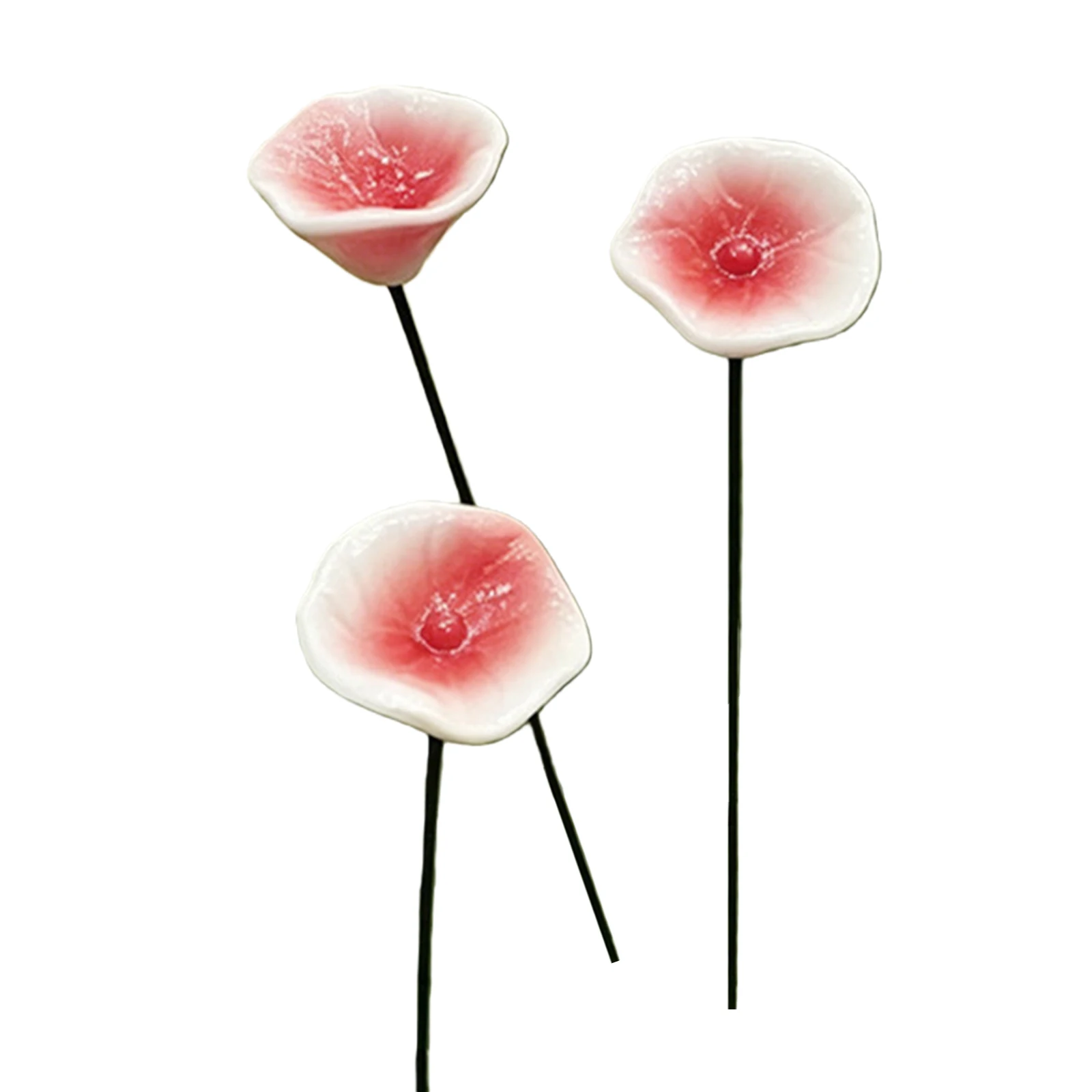 3pcs Ceramic Bee Watering Station Decorative Bird Bath Garden Stake Metal Bee Butterfly Feeder for Outdoor Yard Lawn Decoration