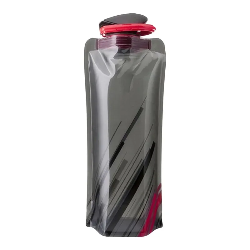 Foldable Water Bottles Plastic Water Pouch Flexible Reusable Travel Bottle Soft Flask Water Bag with Carabiner Clip