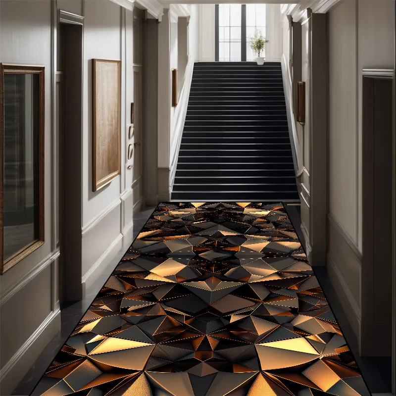 Hallway Stair Carpet Luxury Geometry Decoration Home Long Corridor Area Rugs Hotel Hall Runners Kitchen Aisle Non-slip Floor Mat