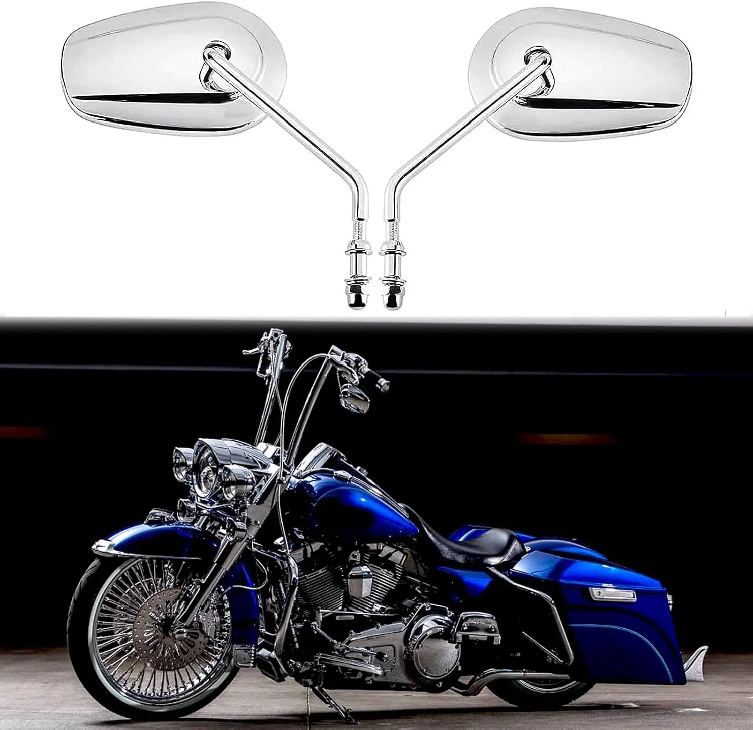 

8 мм хромированные боковые зеркала заднего вида для мотоцикла Street Glide Road King Softail XL 883 1200 Sportster