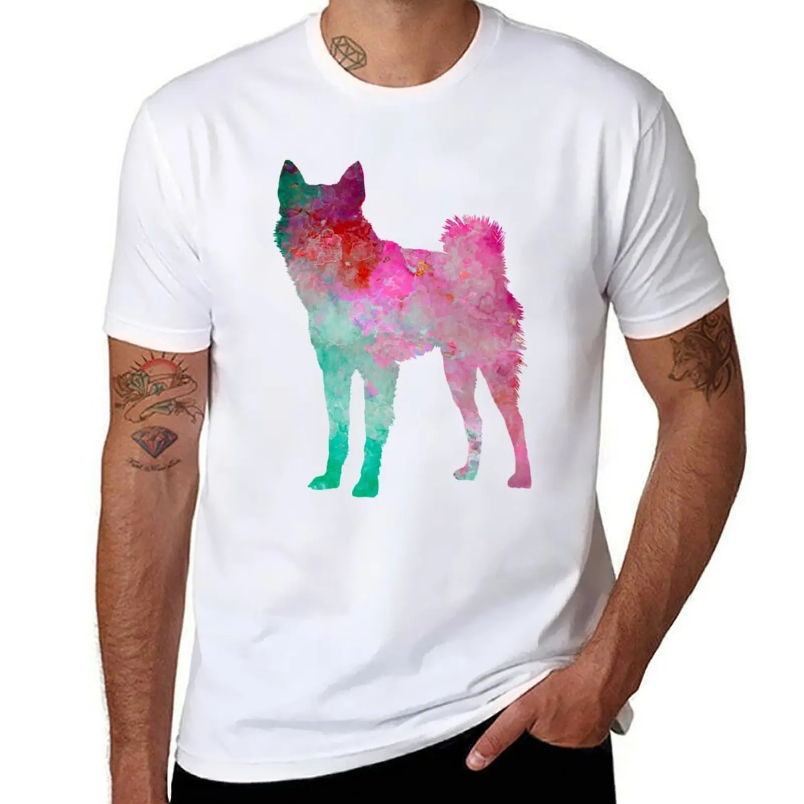 

Finnish Spitz 02 in watercolor T-Shirt t shirt man designer t shirts for man graphic vintage T-Shirt