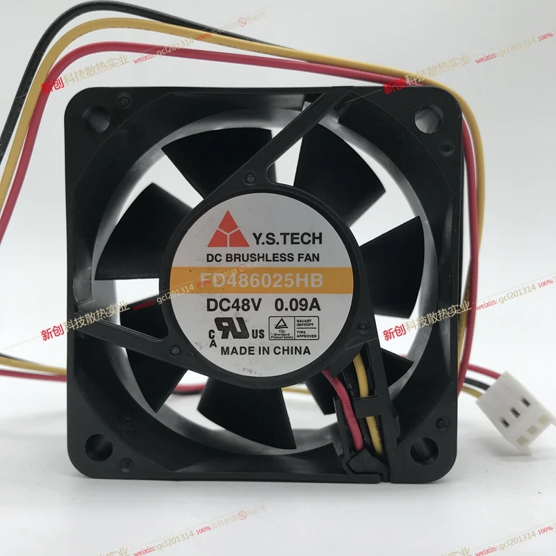 

New original FD486025HB 6025 6CM 0.09A 48V 3-wire cooling fan