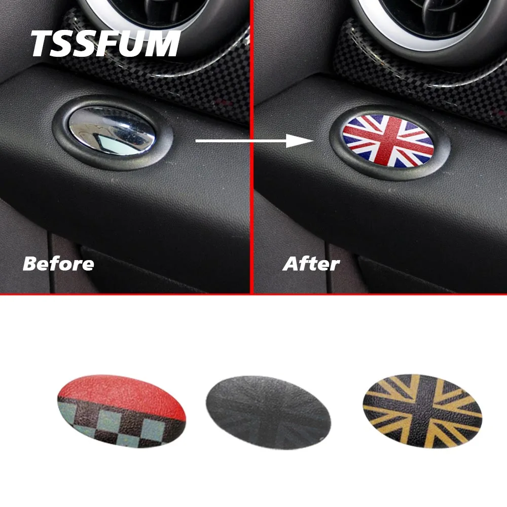 

Union Jack Co-pilot Storage Box Button Leather Protective Sticker for MINI COOPER S Clubman R55 R56 R57 R58 R59 Car Accessories