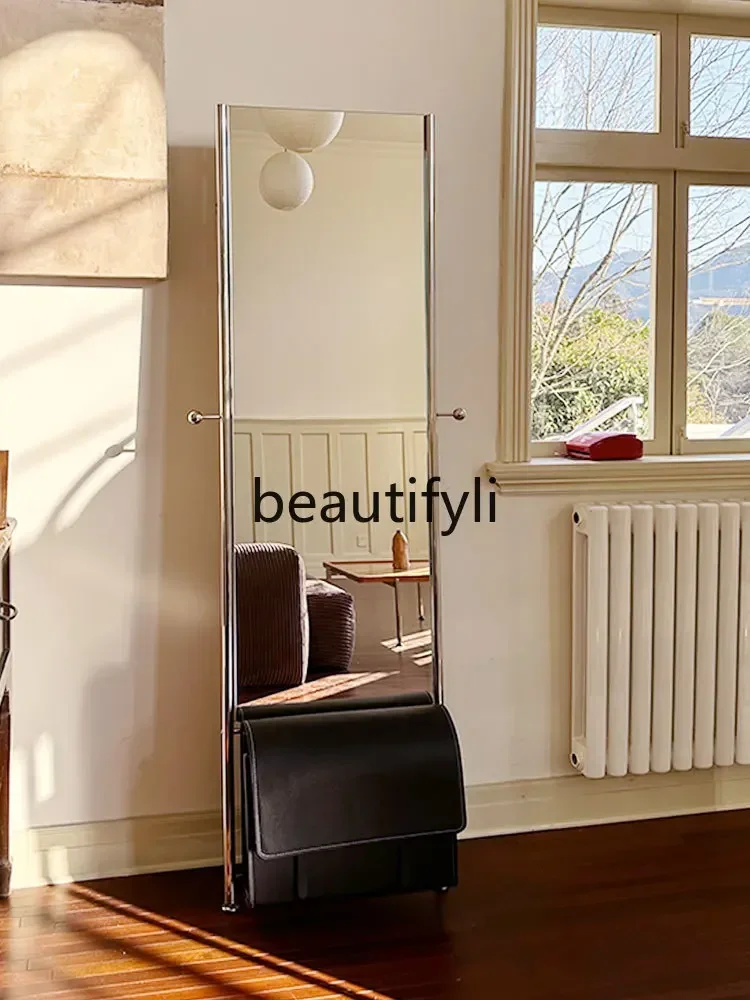 2003Household wall full body mirror stainless steel full-length mirror bedroom storage floor mirror