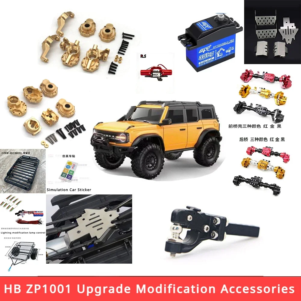 HB ZP1001 RC telecomando accessori per la modifica differenziale dell\'auto asse anteriore e posteriore sterzo contrappeso in ottone