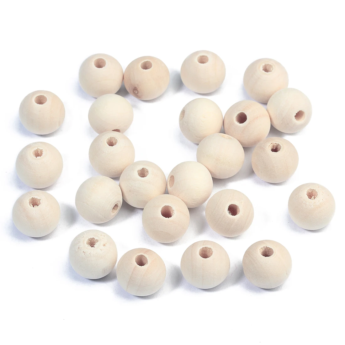 10-100pcs Natural Round Wooden Beads 6-30mm Spacer Charm Balls Bead for Jewelry Making DIY Handmade Accessories