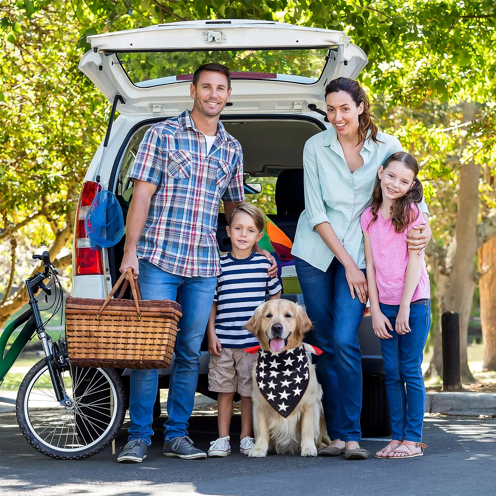 

American Flag Pattern Pet Neckerchief Triangle Soft Collar Scarf Puppy Dress Up Decor Saliva Towel Dog Gift