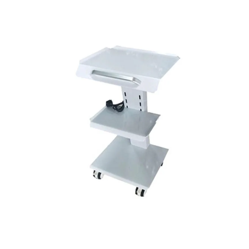 NEW Dental Trolley 3 Shelves Metal Mobile Medical Tool Cart Built-in Socket.