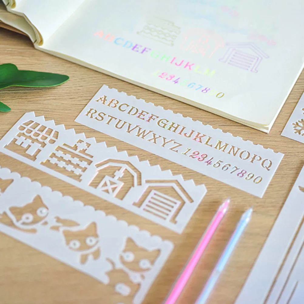 3 Sets Lace Ruler Template Templates for Filling Drawing Painting Hollow Stencils Multifunctional Animal