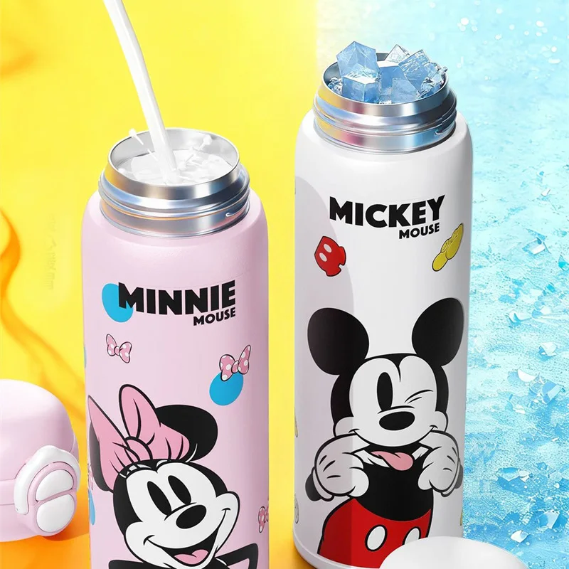 X&W Disney Cartoon Thermos Cup Mickey Minnie Vacuum Flasks Anti-splash Straw Water Bottle Leak-proof Sports Water Kettle for Kid view 6