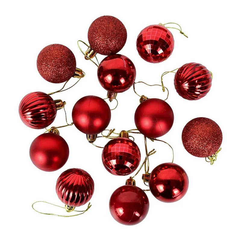 36 قطعة/صندوق كرات شجرة عيد الميلاد زخرفة الذهب الأحمر معلقة الحلي قلادة 2025 عيد الميلاد الديكور للمنزل 2026 هدايا السنة الجديدة