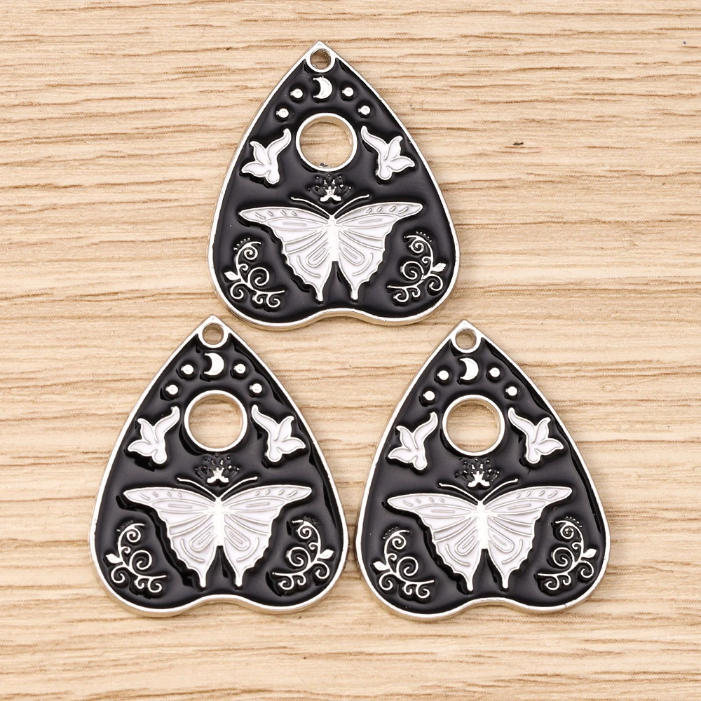 Tusember 10pcs Cute Enamel Tarot Card Charms for Jewelry Making DIY Death Snake Skull Heart Pendant Necklaces Bracelets Crafts