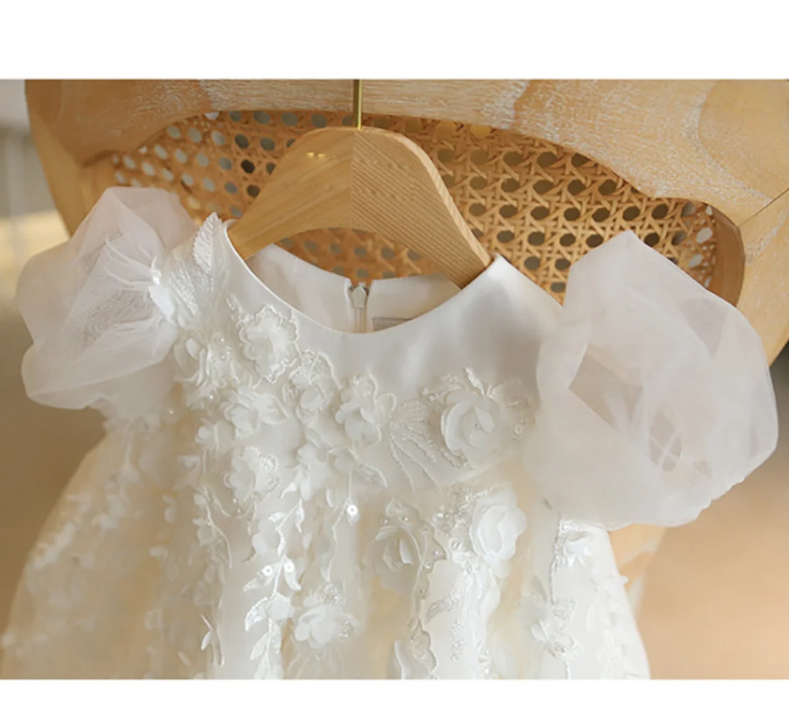 1 Year Birthday Baby Girl Dress Flower Princess Children Party Dresses Girl Wedding Infant Baptism Dress Christening Ball Gown