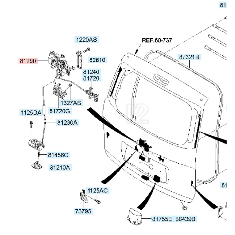 BELL CRANK ASSY-TAIL GATE For 2008-2018 Hyundai Grand Starex H1 Bell Crank Assy 812904H000 81290-4H000 81290 4H000