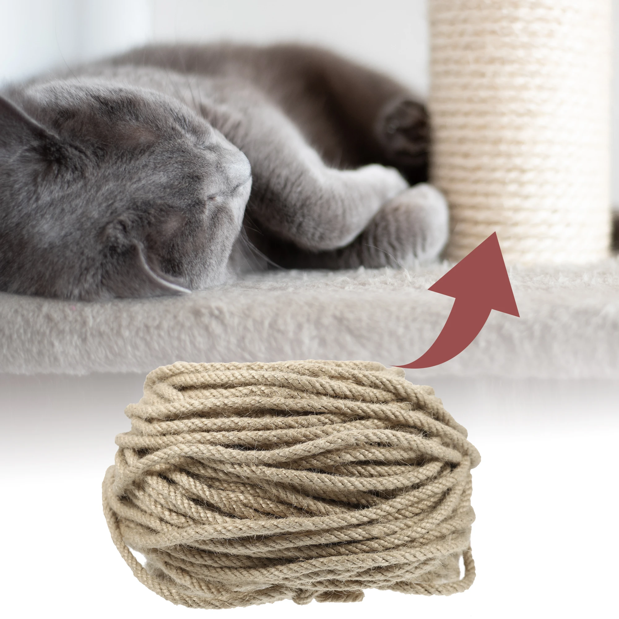 UXCELL Cat Natural Sisal Rope Scratching Post Tree Binding Rope Repairing Recovering Furniture Protector DIY Scratcher Rope