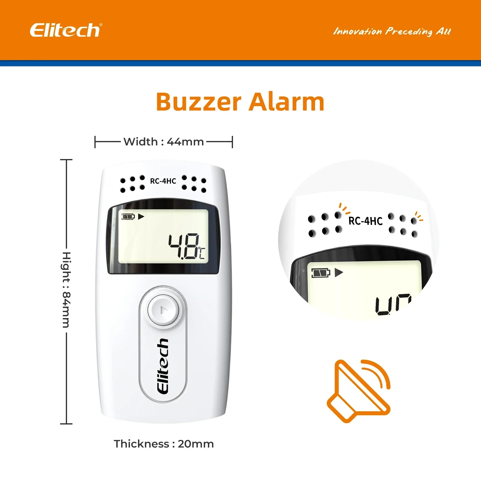 Elitech RC-4HC USB Temperature and Humidity Data Logger 16000 Points Record Capacity PDF Report