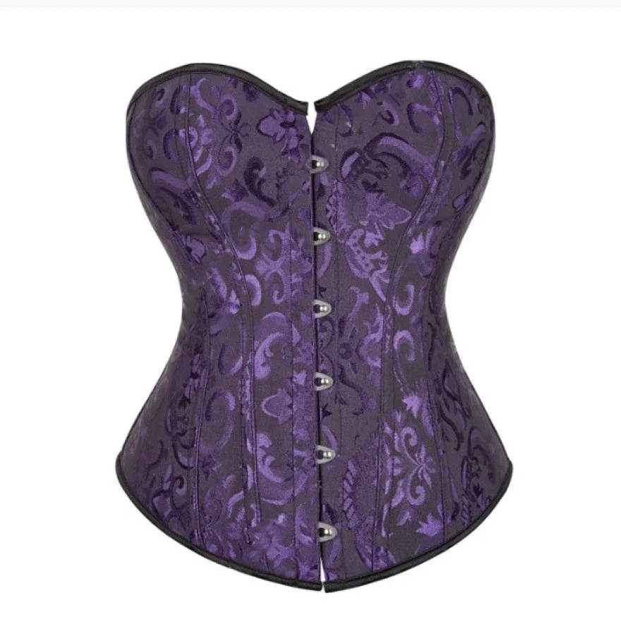 Vrouwen Corset Bustier Top Erotische Bloemen Satijn Overbuste Bruids Bruiloft Sexy Lingerie Veteraan Vintage Brokaat Body Shaper Korsetten