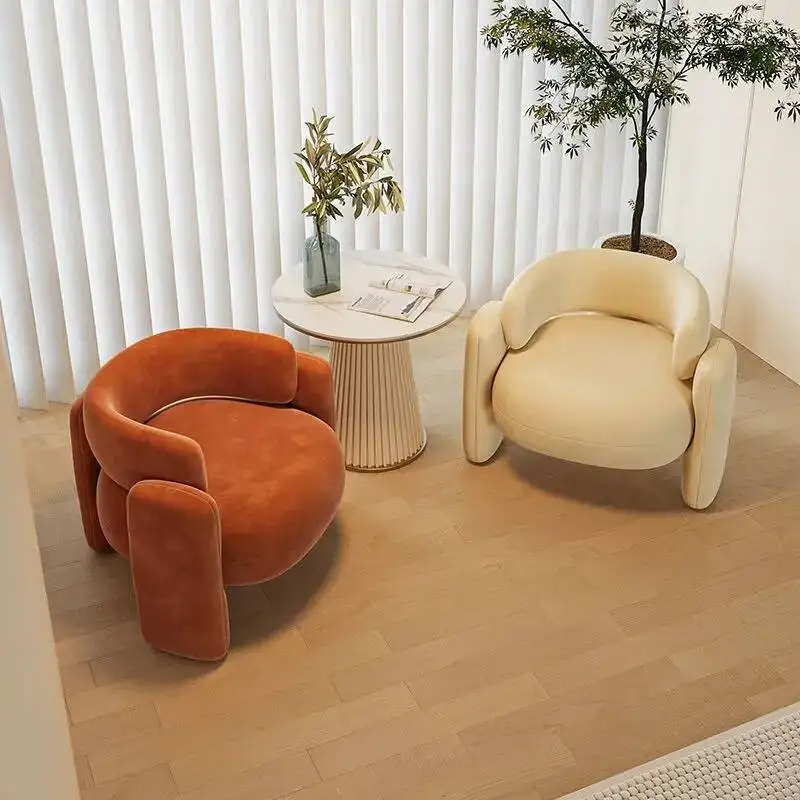 Cream-style Single Sofa Chair Designer Living Room Leisure Chair Single Chair Internet-famous Beauty Salon Rest Area