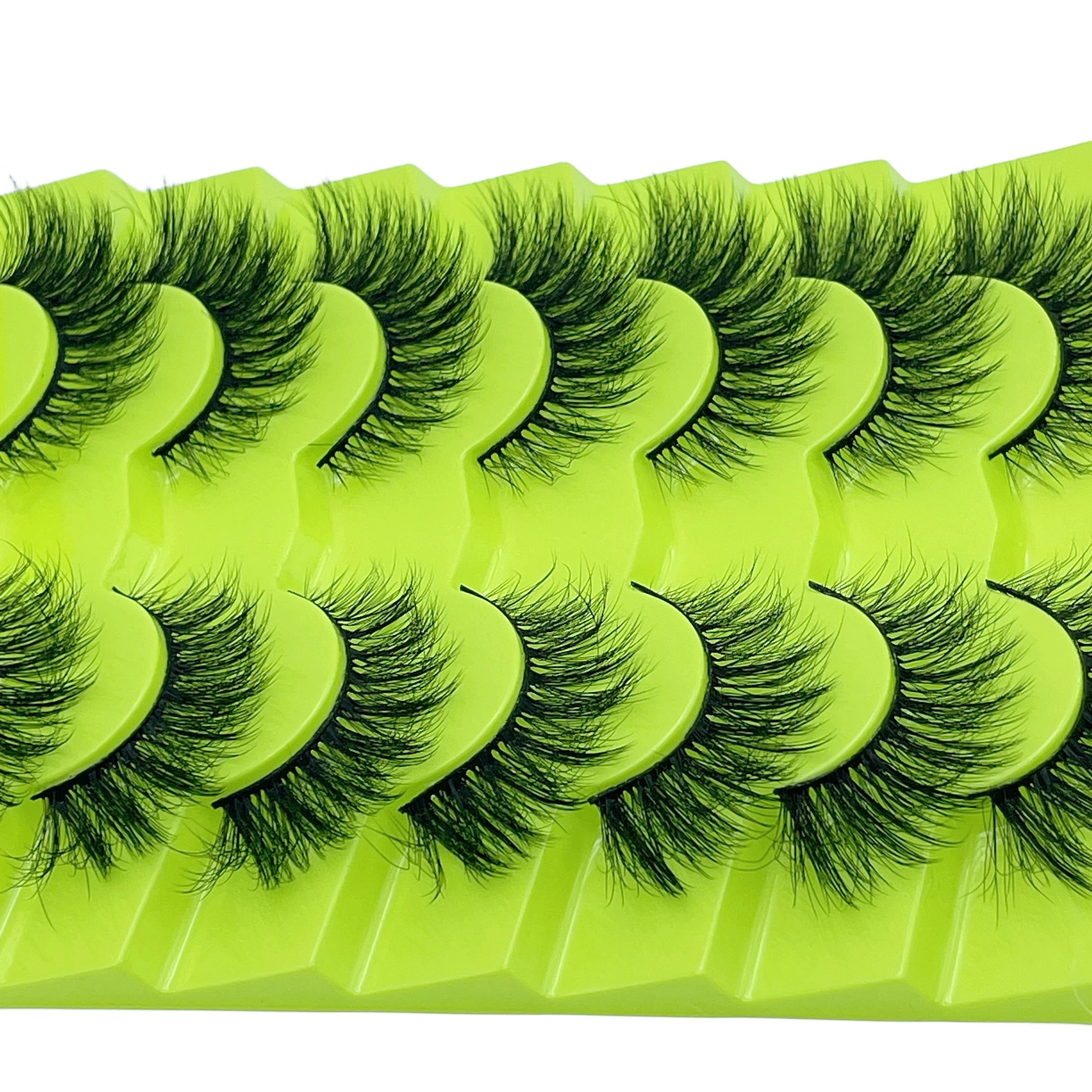 7 pares de pestañas postizas estilo hada, naturalmente gruesas, adecuadas para ojos de gato y maquillaje puntiagudo, perfectas para realzar su apariencia