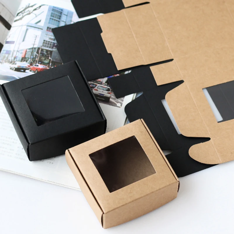 10/20 قطعة صناديق من الورق المقوى التعبئة والتغليف المعجنات كعكة هدية صناديق التعبئة والتغليف كرافت ورقة مجوهرات هدية صندوق التفاف صندوق Cajas De Empaque