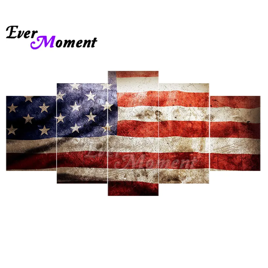 Ever Moment Diamond Painting American Flag Multi-picture Full Square Resin Drill Paint By Diamond Embroidery Handicraft 1M012