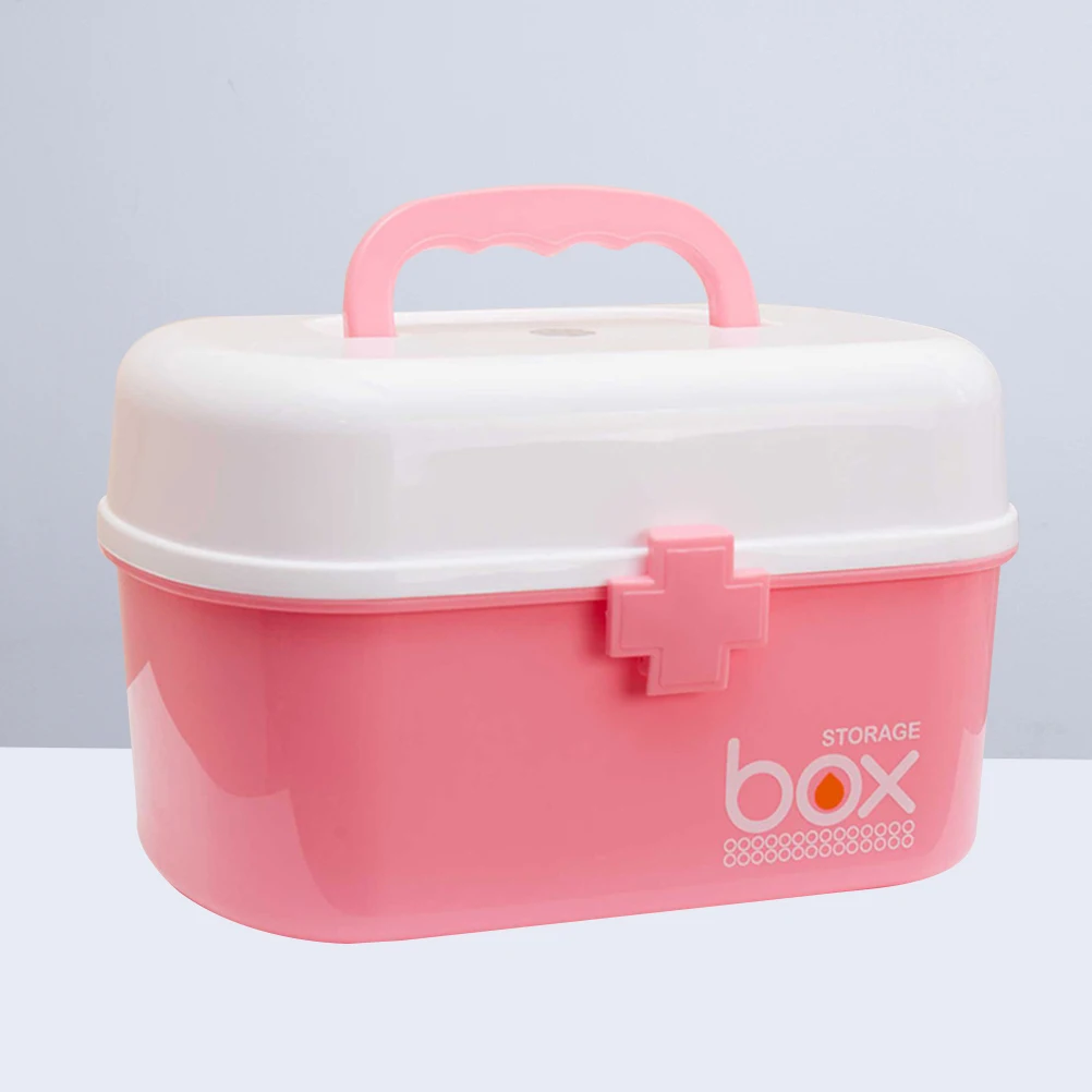 صندوق أدوات الإسعافات الأولية لمنظم تخزين الأدوية بسعة كبيرة ومقاوم للصدمات وخفيف الوزن من مادة البولي بروبيلين مثالي لمدرسة المطبخ المنزلي