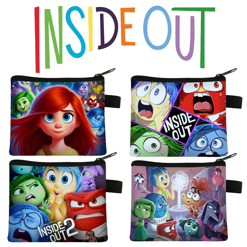 Inside Out 2 Portmonetka New Disney Joy Sadness Anger Portfel dziecięcy Anime Outdoor Travel Przenośna torba na pieniądze Prezent dla dzieci Gorąca