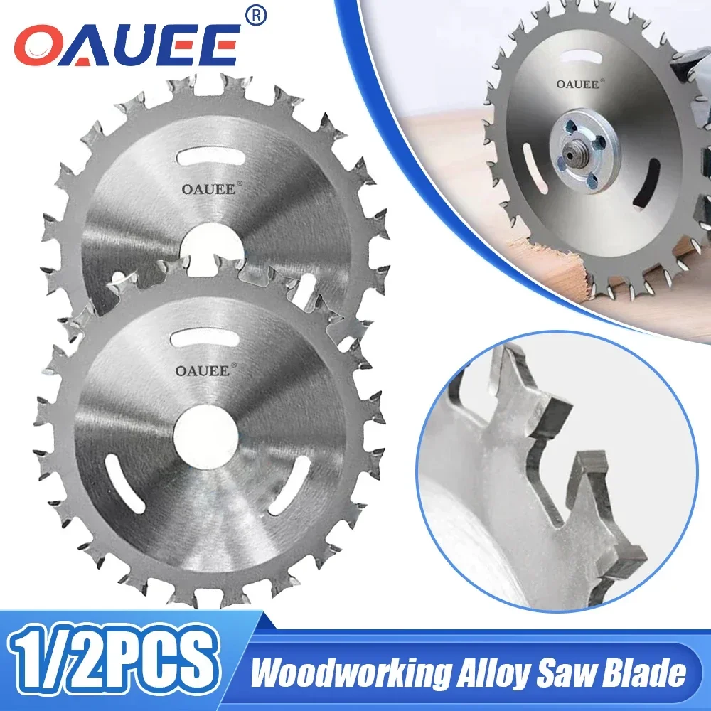 Oauee Alloy Circular Saw Blade Double Side Saw Blade Multifunctional Roughing Disc for Wood 4 Inches Saw Wood Aliuminum Cut Disc