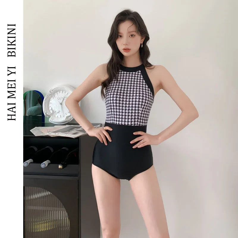 

Новый консервативный купальник в горошек для коррекции фигуры, женский, для горячих источников, из нейлоновой ткани, с фиксированными чашечками