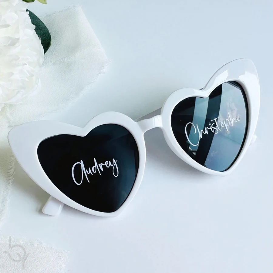 

1/5/10pcs Personalized Wedding Sunglasses Heart Sunglasses Wedding Custom Set of Wedding Sunglasses for Guests