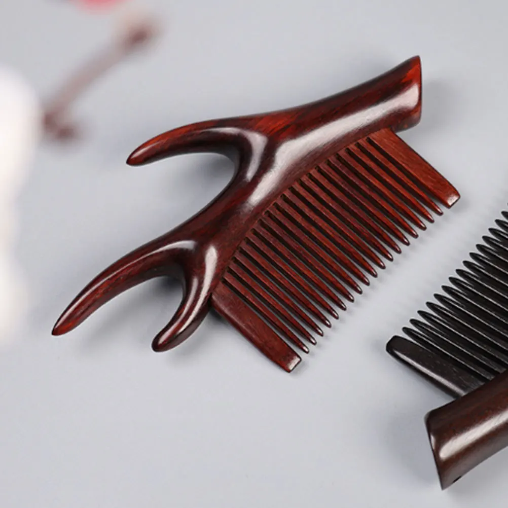 

Креативная деревянная расческа с рогами для женщин, традиционный китайский стиль, массаж головы, распутывающая расческа для волос с широкими зубьями, портативный дизайн