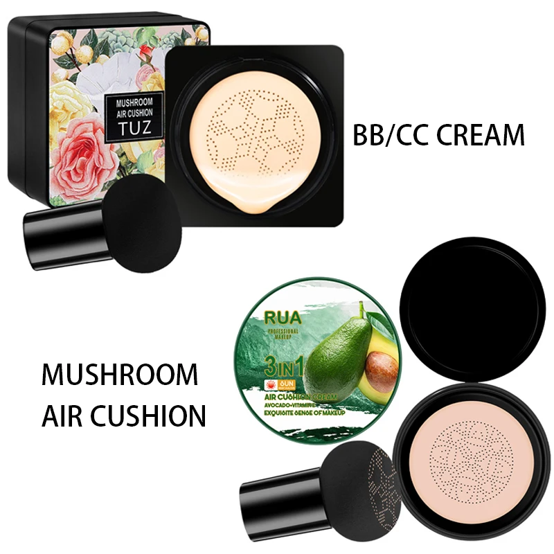 

Avocado CC Cream Mushroom Head Air Cushion BB Cream Foundation SunscreenFull Coverage Concealer Longlasting Flawless Base Makeup