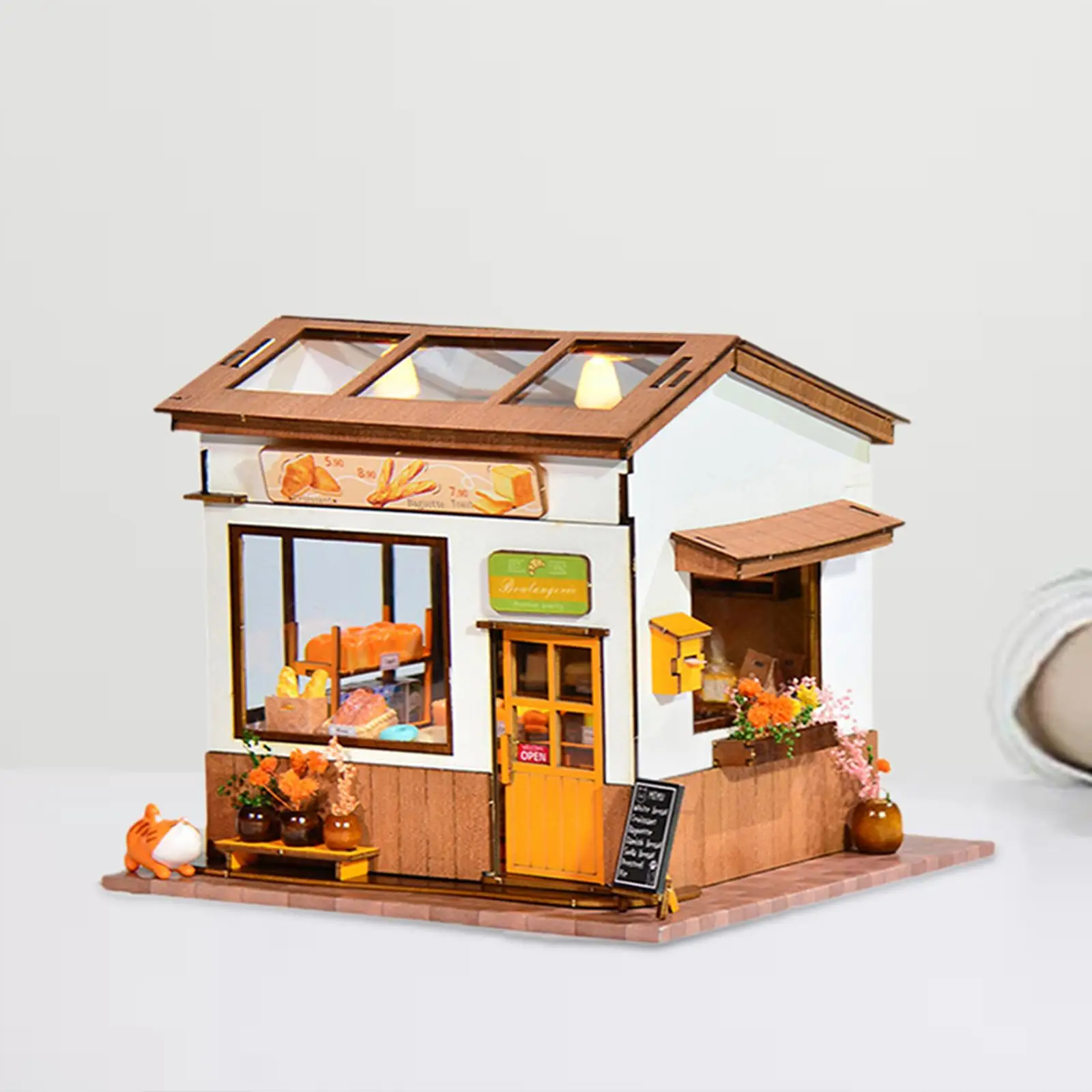 DIY Domki dla Lalek Miniaturowe Zestawy Piekarnia Diorama Dom Kolekcje Ozdoby 3D