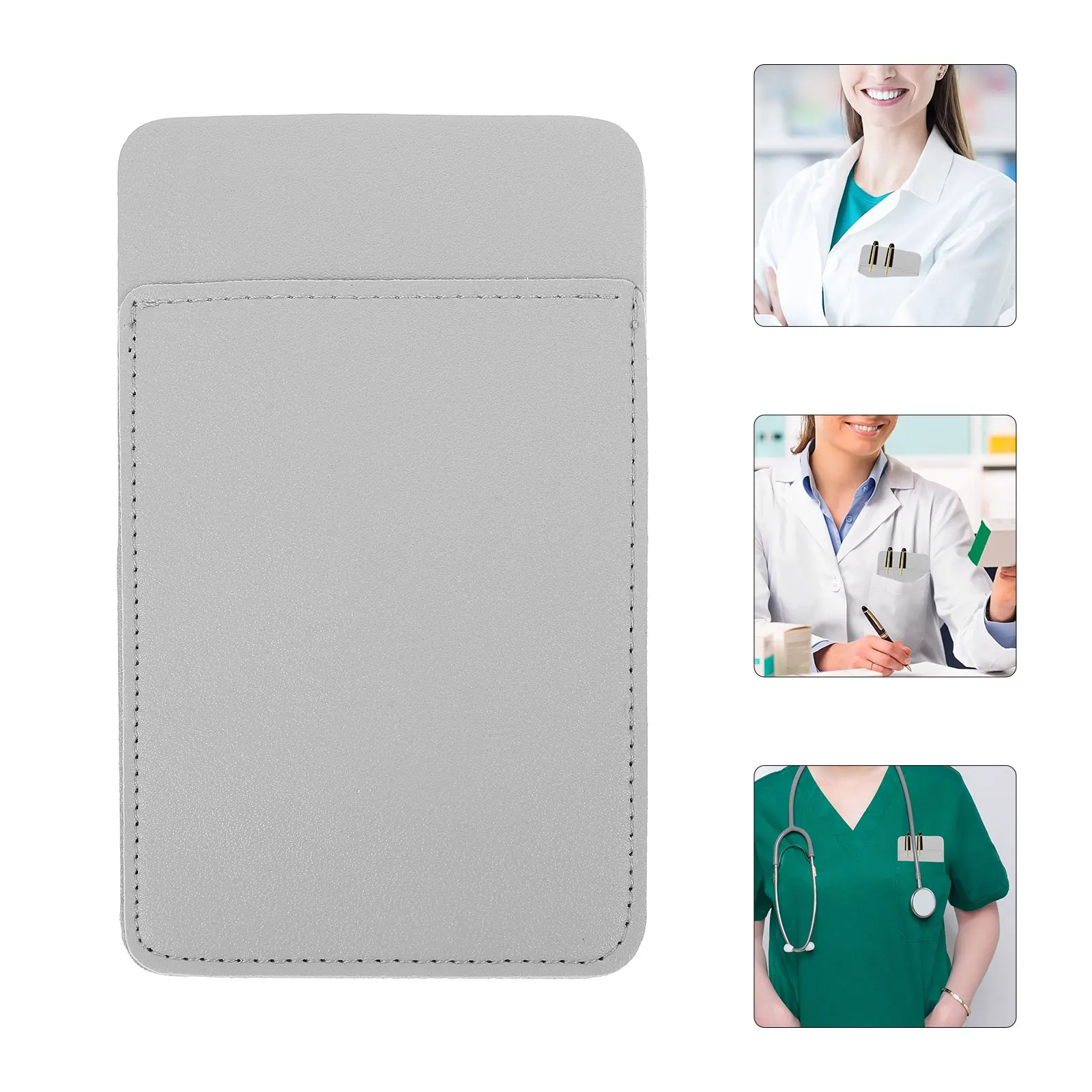 

Medical Pen Organizer Bag for Doctor Nurse Hospital Accessories Case Leak-Proof Pencil Holder Sleeve Light Grey