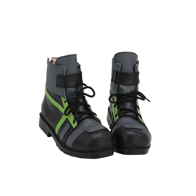 Ridingirls – bottes de Cosplay Anime Raimu Kawasaki, chaussures en cuir gris, sur mesure, de toutes tailles