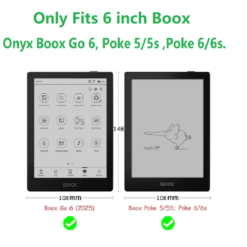 Case for Onyx Boox Go 6 Poke 5/6 Poke5 Poke5s Poke6 Poke6s E-Book Protective Case, Magnetic Suction, Ultra Slim Book Cover